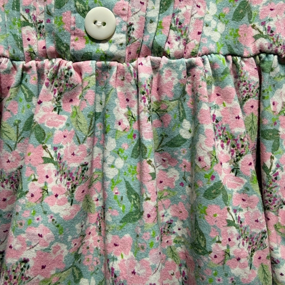 Sweet Honey Girls Floral Pink & Green Sleeveless Dress - Picture 2 of 5